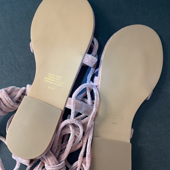 Jeffrey Campbell Blush Pink Velvet Lace-up Sandals - Picture 4 of 7